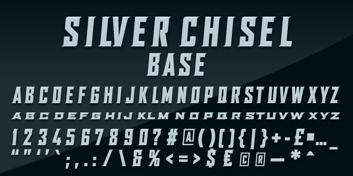 Beispiel einer SILVER CHISEL BOTTOM-Schriftart